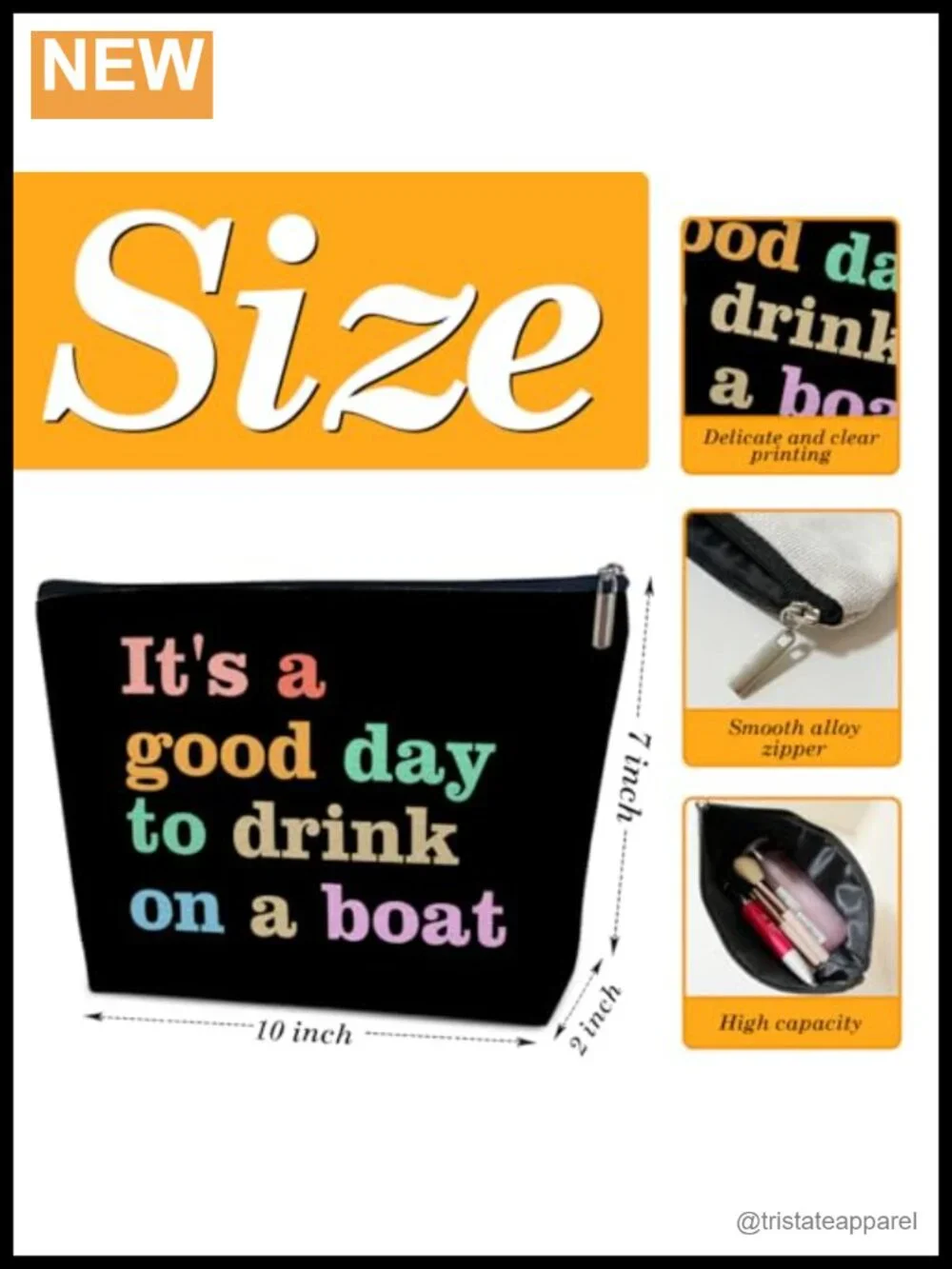 Cruise Travel Cosmetic Bag Zipper Pouch Canvas Waterproof Makeup Organizer